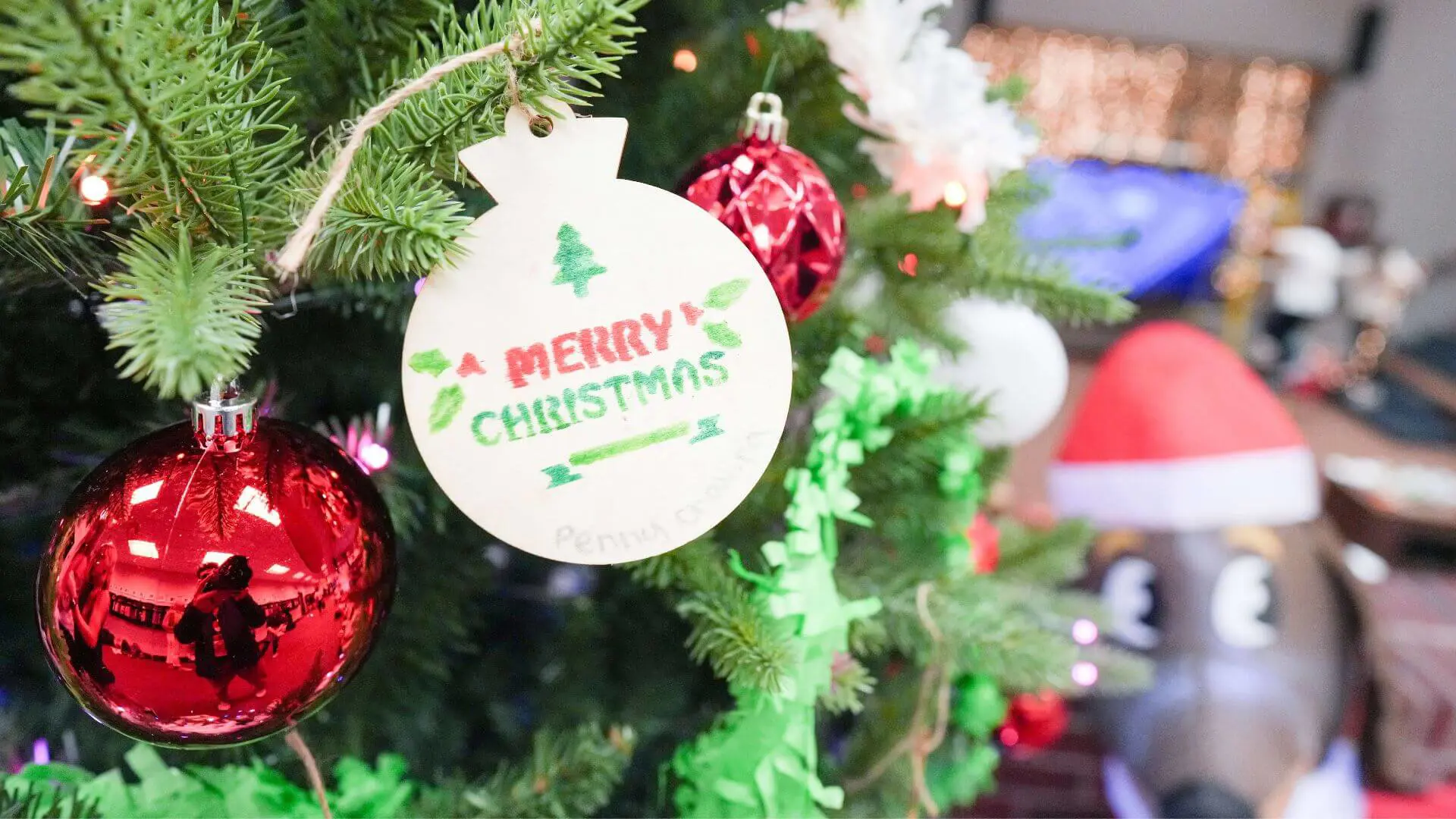 Baubles on a Christmas tree