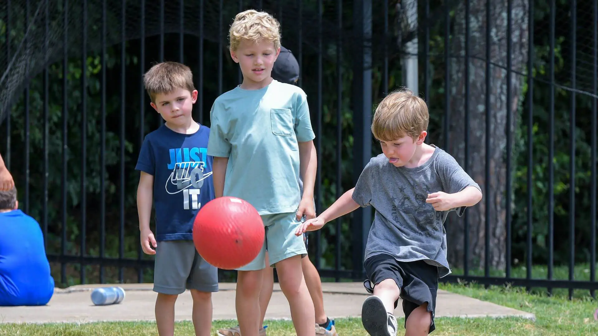 Children playing with a ball at recess